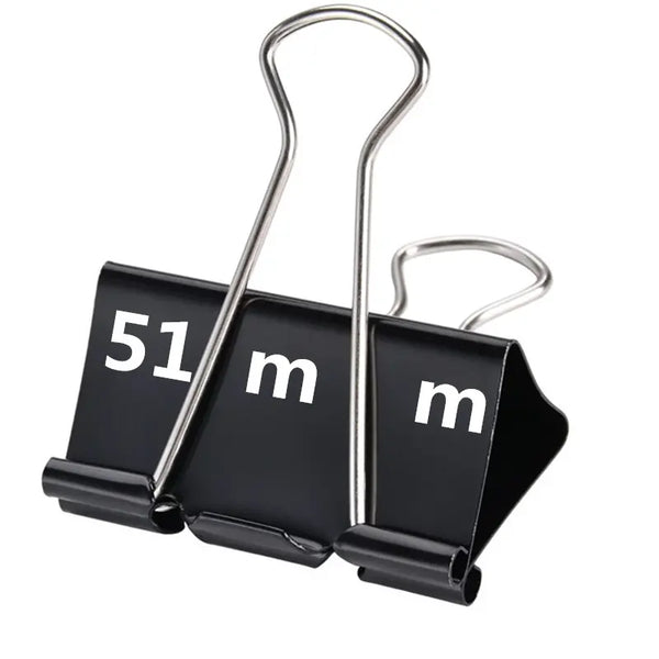 51mm binder clips, 12 black metal paper clamps, customizable