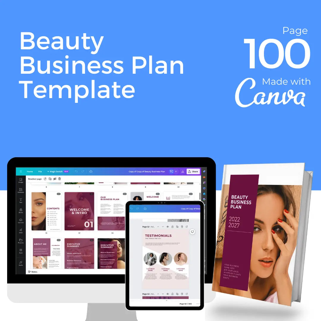 Downloadable Beauty Business Plan 100 Template TheCEO.Store