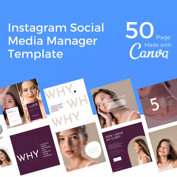 Downloadable Instagram Social Media Manager 50 Template Style #1