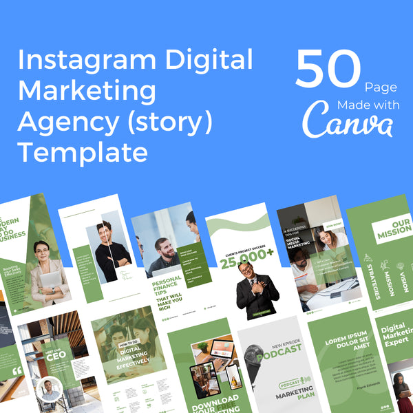 Downloadable Instagram Digital Marketing Agency (Story) 50 Templates