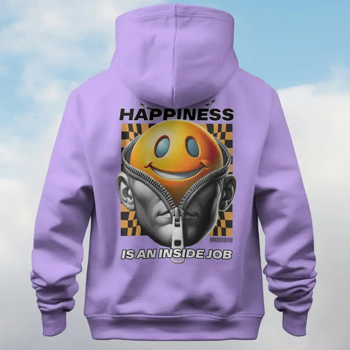 Happiness Is An Inside Job Unisex Back Print Hoodie