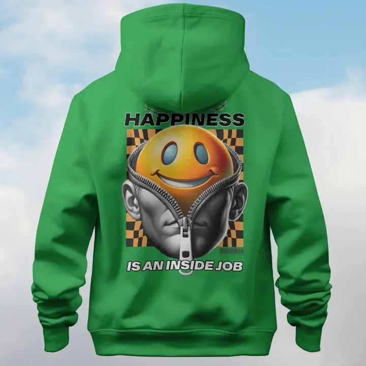 Happiness Is An Inside Job Unisex Back Print Hoodie