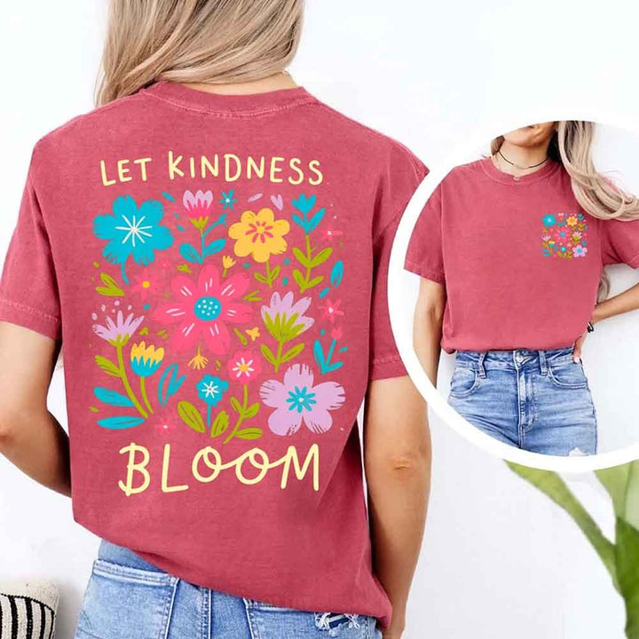 May include a Kindness Matters Comfort Colors T-Shirt in pastel tones with bold positive quote text, displayed on a flat-lay background.