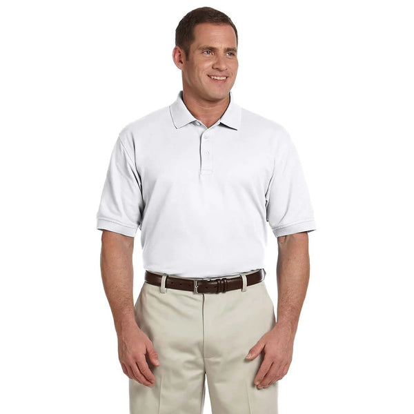 Devon & Jones Men's White Pima Pique Short-Sleeve