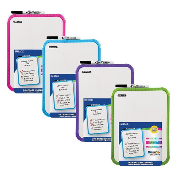 8.5" X 11" Dry Erase Board w/ Marker - 1pc Random Color