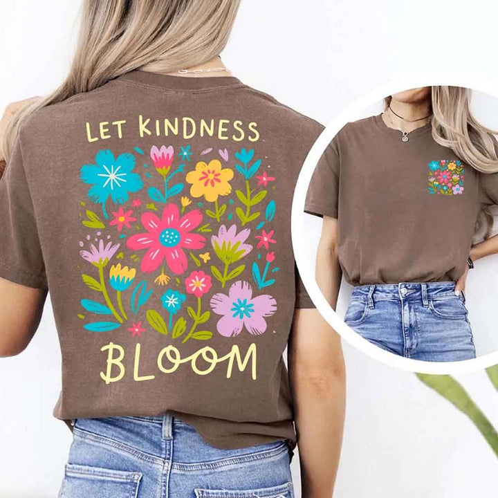 May include a Kindness Matters Comfort Colors T-Shirt in pastel tones with bold positive quote text, displayed on a flat-lay background.