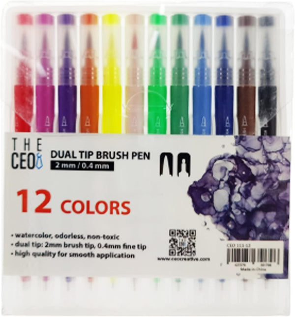 THE CEO Art Markers Coloring Dual Brush Pens, Dual Tip Brush Markers Art Pen Set