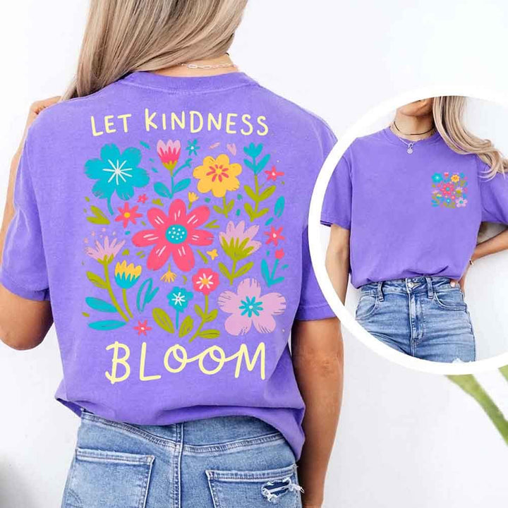 May include a Kindness Matters Comfort Colors T-Shirt in pastel tones with bold positive quote text, displayed on a flat-lay background.