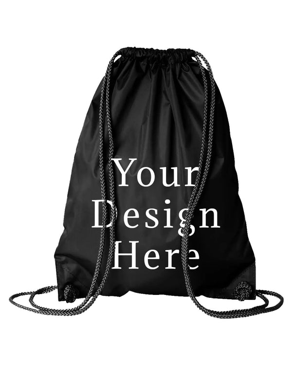 Customizable Drawstring Backpack - Black