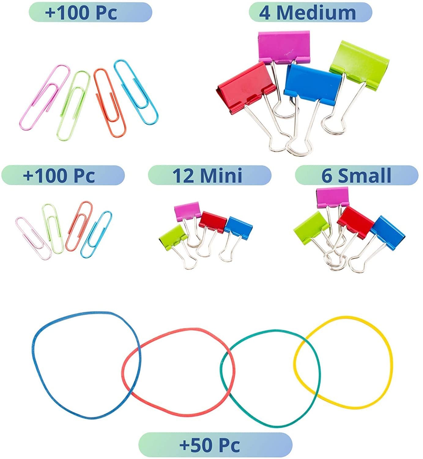 Assorted Colored Clips and Rubber Bands – TheCEO.Store