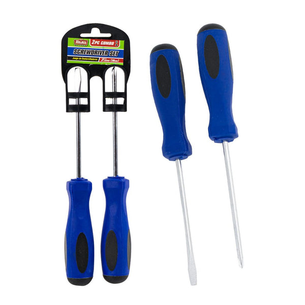 7" Screwdriver Set - Phillips + Flathead 2pc