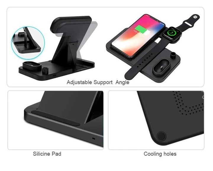 10W 4 In 1 Fast Wireless Charging Station