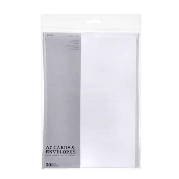 Darice A7 Cards & Envelopes 50 Sets Ensemble - White