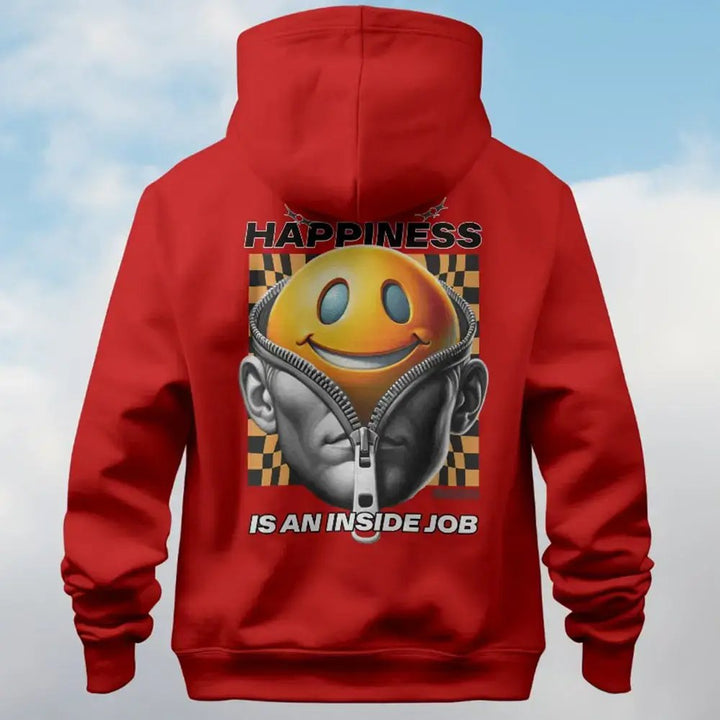 Happiness Is An Inside Job Unisex Back Print Hoodie