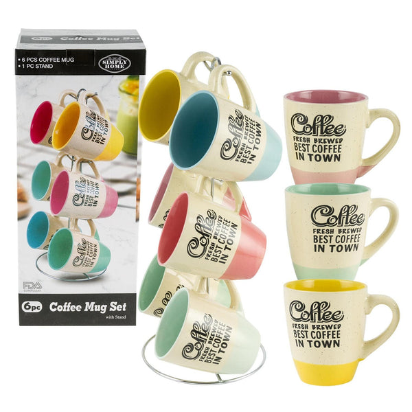 6pc Coffee Mug Set &amp; Stand