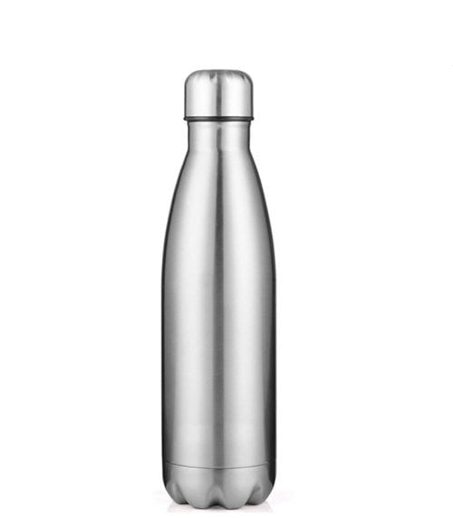 17oz Stainless Steel Water Bottle Triple-Insulated Silver