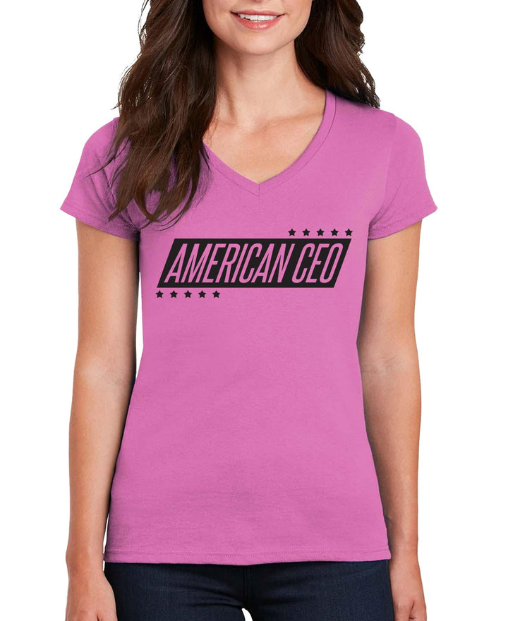 Ten Star American CEO Women’s V-Neck T-Shirt