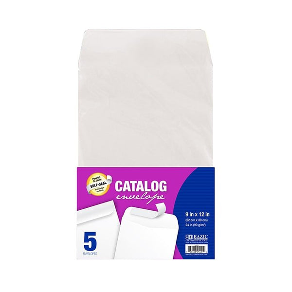 9" x 12" Self-Seal White Catalog Envelope (5/Pack)