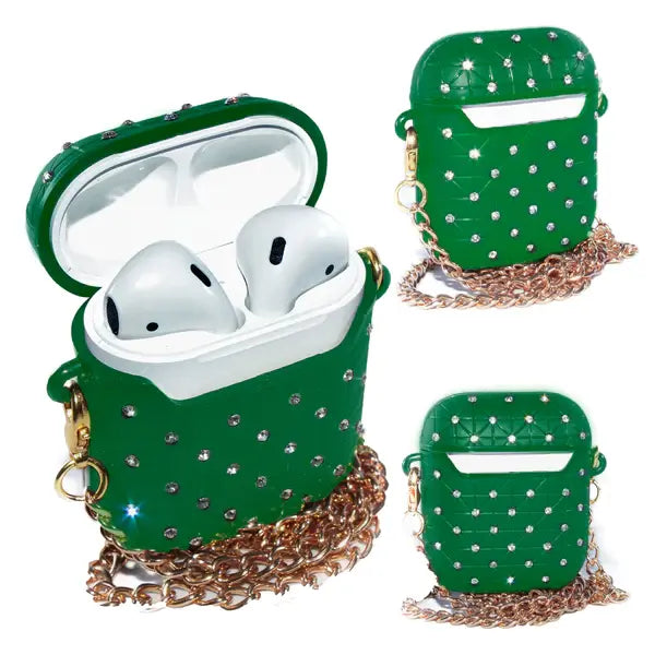 AirPods Glitter Case With Necklace