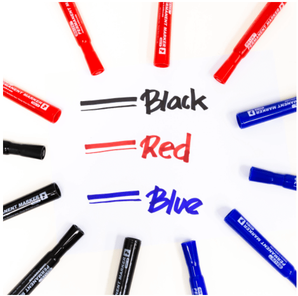 Black Chisel Tip Desk Style Permanent Markers (3/Pack) – TheCEO.Store