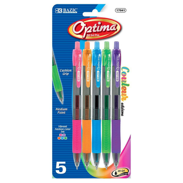 5 Color Oil-Gel Ink Retractable Pen Set