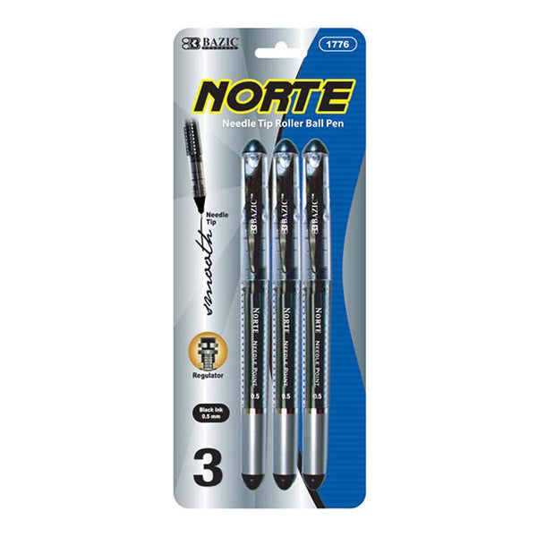 Black Needle-Tip Rollerball Pen (3/Pack)