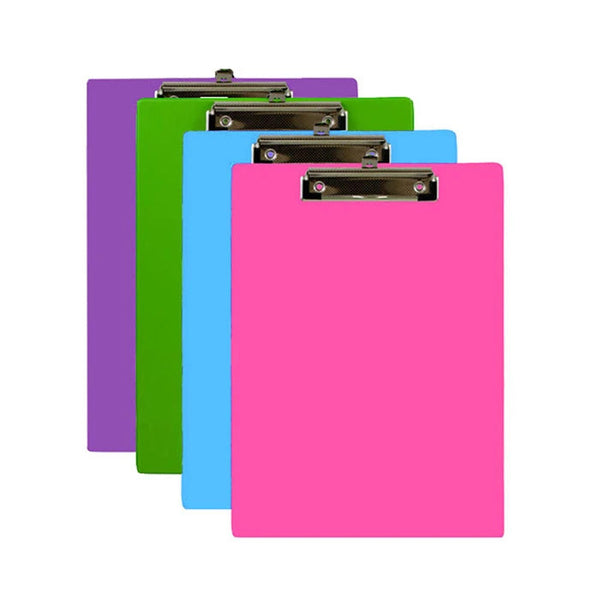 Bright Color PVC Standard Clipboard w/ Low Profile Clip - 1 Random Color