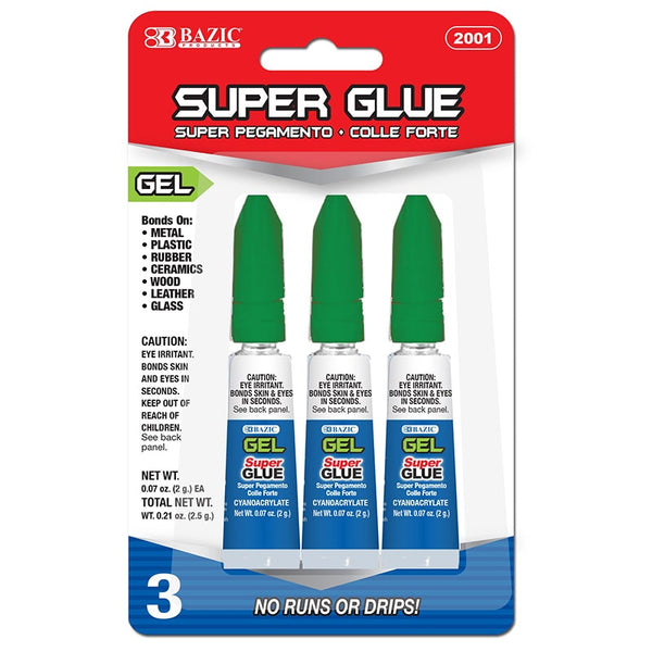 0.07oz (2g) Super Glue Gel (3/Pack)