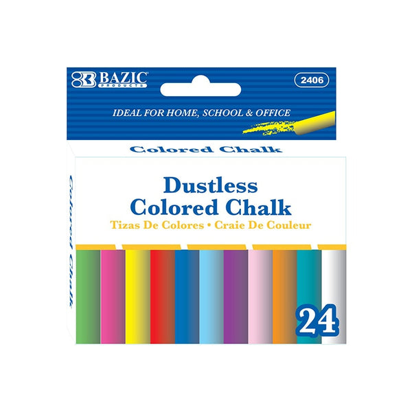 Dustless Assorted Color Chalk (24/Box)