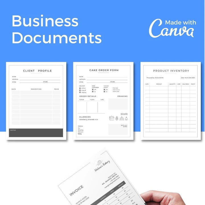 Downloadable Bakery Business Template Bundle
