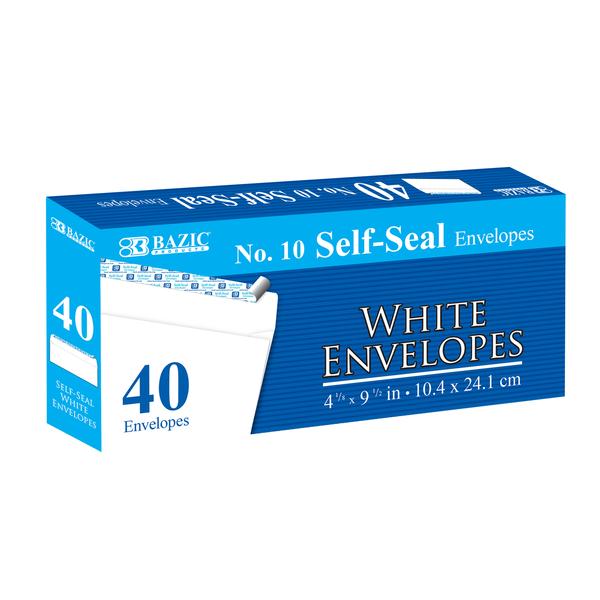 #10 Self-Seal White Envelope - 40 Pack