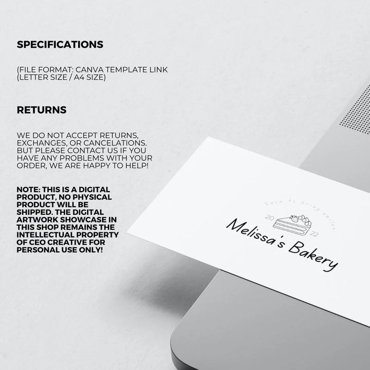 Downloadable Bakery Business Template Bundle