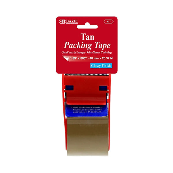 1.88" X 800" Tan Packing Tape w/ Dispenser