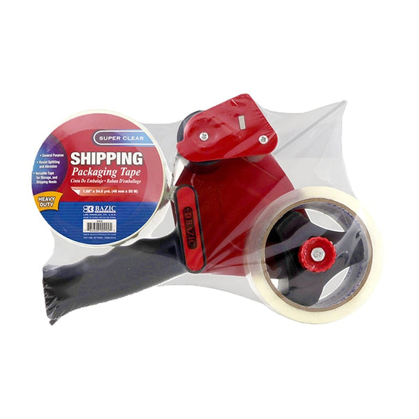 Packaging Tape Dispenser w/ 2 Inch 1.88" X 54.6 Yards Super Clear Tape