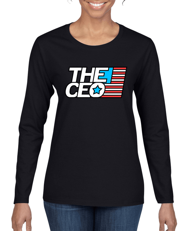 American Flag The CEO Women's Long Sleeve Shirt