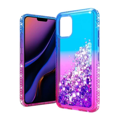 iPhone 11 Two-Tone Water Quicksand Glitter Case