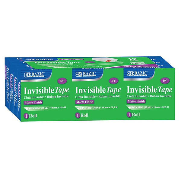 3/4" X 1296" Invisible Tape Refill (12/Pack)