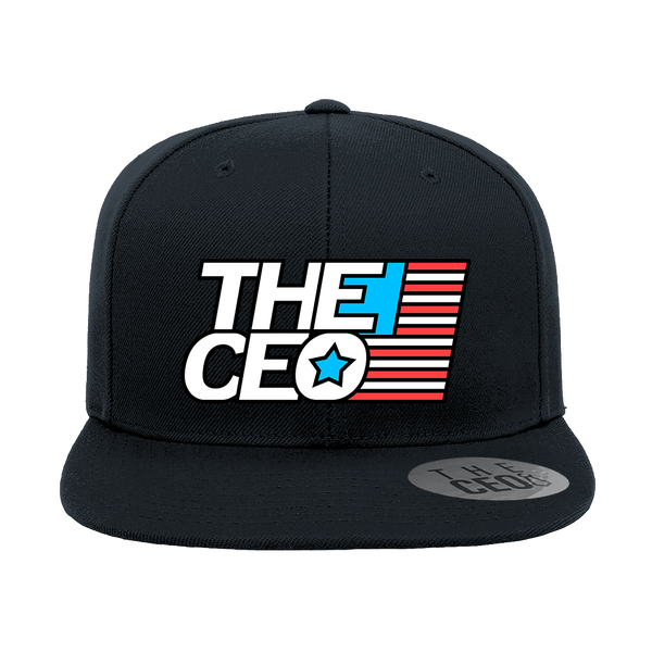 American Flag The CEO Embroidered flat Bill Hat