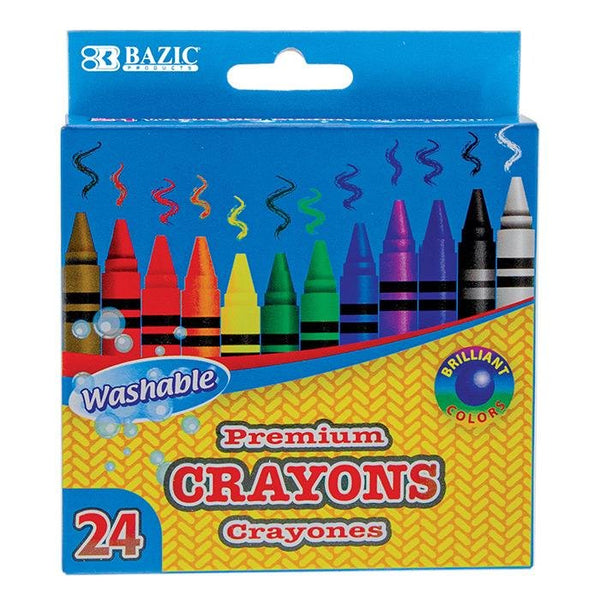 24 Color Washable Premium Crayons