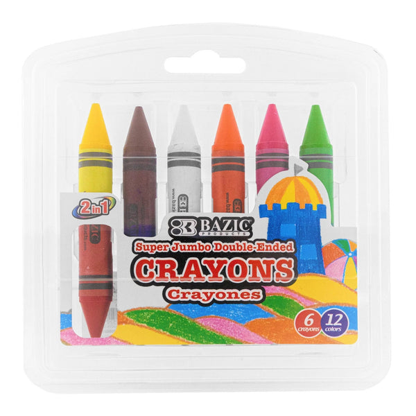 Double-Ended Super Jumbo Crayons Premium 12 Color pack