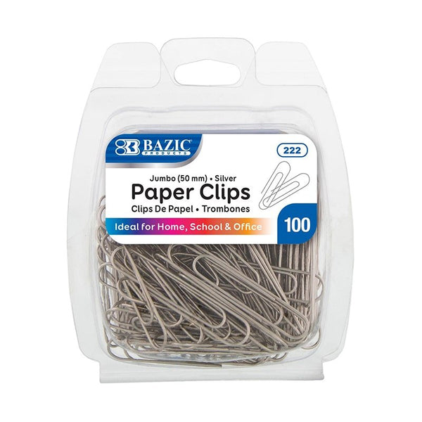 Jumbo (50mm) Silver Paper Clip (100/Pack)